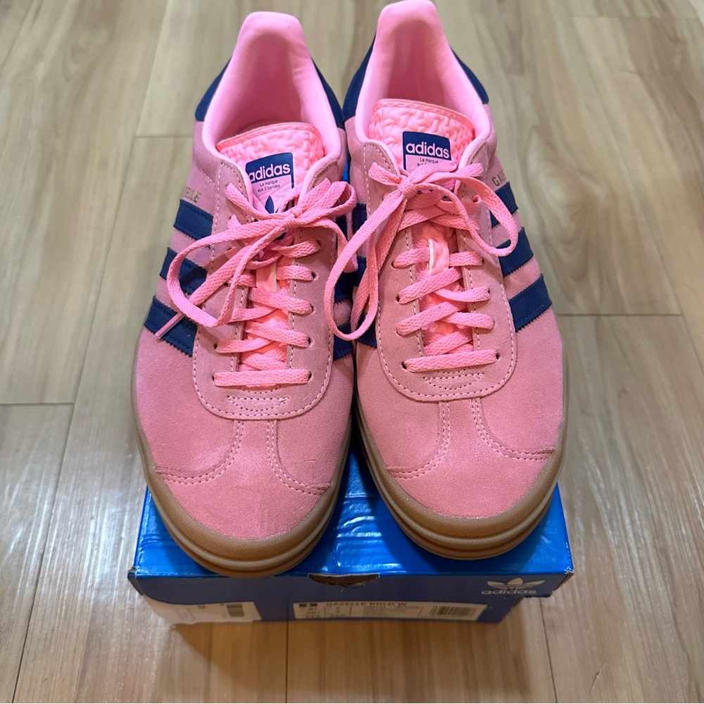 Pink Adidas Gazelle Platform Sneakers Size 8.5 - Picture 5 of 6